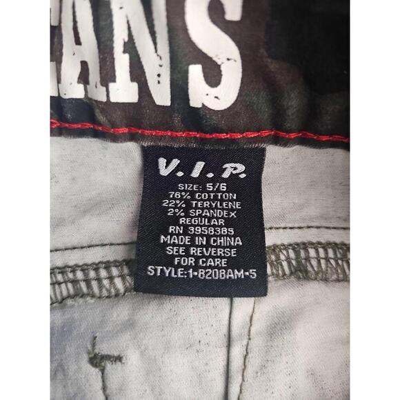 VIP Jeans Womens Green Camo Skinny Jeans Low Rise Cotton Blend Size 5 6 - Picture 2 of 7